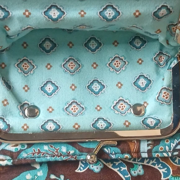 Vera Bradley- NWOT Turquoise and Brown Floral Wallet - Picture 9 of 13